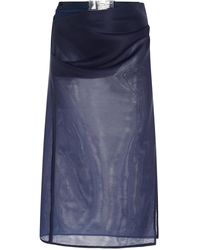 Brandon Maxwell - The Isobel Belted Sheer Midi Skirt - Lyst