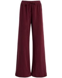 ÉTERNE - Drawstring Cotton Wide-Leg Sweatpants - Lyst