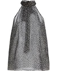 Nili Lotan - Alla Dotted Silk Halter Top - Lyst