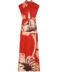 Johanna Ortiz - Al Son De Las Astromelias Twisted Jersey Midi Dress - Lyst
