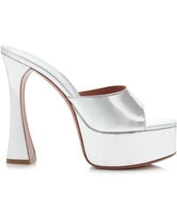 AMINA MUADDI - Dalida Metallic Leather Platform Mules - Lyst