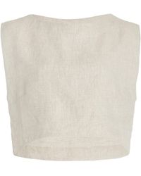 Posse - Exclusive Martina Linen Crop Top - Lyst