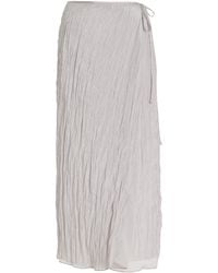 SIR. - Exclusive Ligera Crinkled-satin Midi Wrap Skirt - Lyst