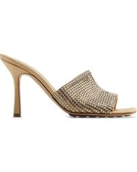 Bottega Veneta - Sparkle Slide Stretch Satin Sandals - Lyst