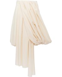 JW Anderson - Draped Wool Crepe Midi Dress - Lyst