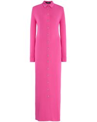 Versace - La Vacanza Crepe-Jersey Maxi Shirt Dress - Lyst