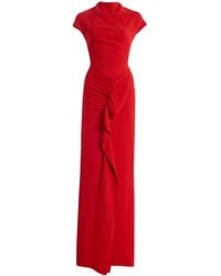 TOVE - Beth Ruffled Jersey Maxi Dress - Lyst