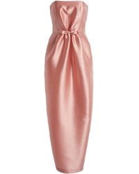 BERNADETTE Vera Strapless Jacquard Maxi Dress in Green | Lyst