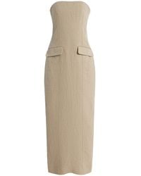 TOTEME - Tailored Linen Strapless Maxi Dress - Lyst