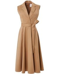 Carolina Herrera - Belted Stretch-cotton Trench Midi Dress - Lyst