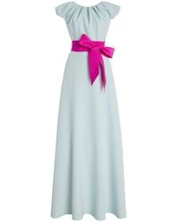 Greta Constantine - Omarlow Bow-Sash Satin Gown - Lyst