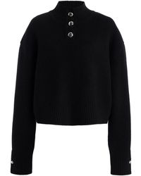Brandon Maxwell - The Rowe Cropped Cashmere Henley Sweater - Lyst