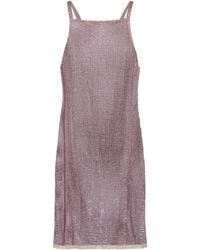 Prada Rhinestone Embroidered Mesh Miniskirt | Lyst