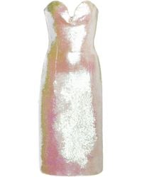 Bottega Veneta - Sequin Bustier Midi Dress - Lyst