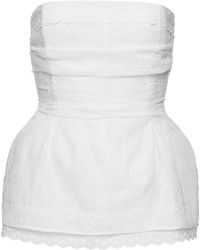 Magda Butrym - Lace-Trimmed Cotton-Blend Corset Top - Lyst