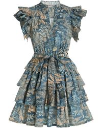 Ulla Johnson Lulua Printed Cotton Mini Dress - Blue