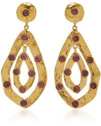 Sylvia Toledano - Ava Amethyst 22k Gold-plated Earrings - Lyst