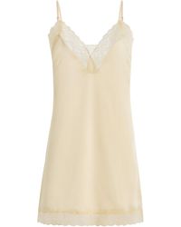 ELCE - Pietra Lace-trimmed Satin Mini Dress - Lyst