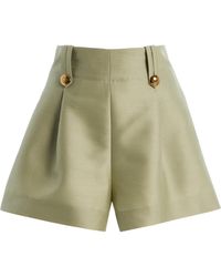 Zimmermann - Luna Wool-Silk Tailored Shorts - Lyst