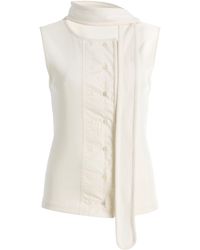 Lemaire - Asymmetric Fitted Cotton-Linen Top - Lyst