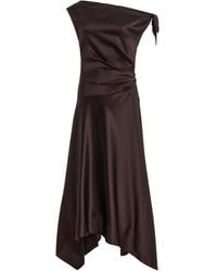 STAUD - Portia Silk-Blend Midi Dress - Lyst