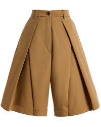 Tolu Coker - Pleated Cotton Gabardine Shorts - Lyst