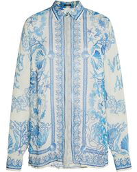 Versace - La Vacanza Printed Techno Creponne Shirt - Lyst