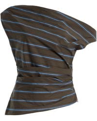 STAUD - Phare Striped Cotton Top - Lyst