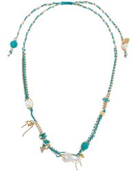 Joie DiGiovanni - Sand Knotted Silk Turquoise, And Pearl Necklace - Lyst