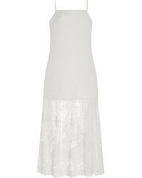 Sea - Lara Lace-detailed Linen-blend Maxi Dress - Lyst