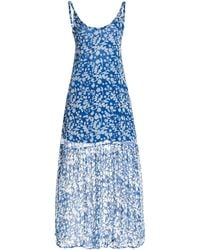 Cloe Cassandro Lara Printed Silk Maxi Dress - Blue