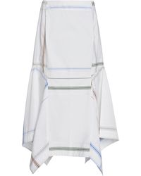 Bottega Veneta - Exclusive Checked Cotton Midi Skirt - Lyst