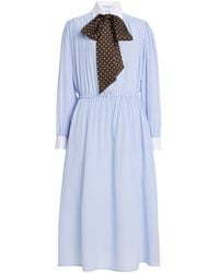 Franchise - Blair Bow Silk Midi Dress - Lyst