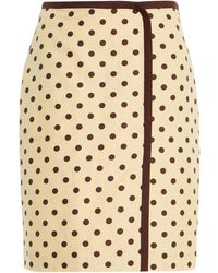 Posse - Bowie Polka-Dot Linen-Cotton Midi Skirt - Lyst