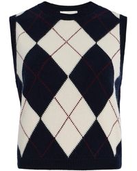 FRAME - X Sotheby's Cashmere Argyle Vest - Lyst