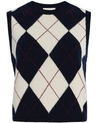 FRAME - X Sotheby's Cashmere Argyle Vest - Lyst
