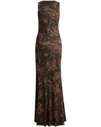 Etro - Paisley Ribbed-Knit Maxi Dress - Lyst