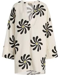 Cala De La Cruz - Siena Linen Tunic Mini Dress - Lyst