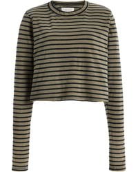 Les Tien - Mert Striped Cotton Cropped T-Shirt - Lyst