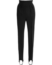 Mugler - High-Waisted Wool-Blend Slim-Leg Pants - Lyst
