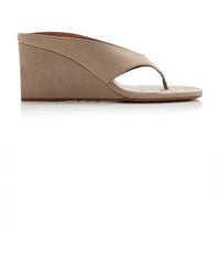 Alaïa - Cube Suede Wedge Thong Sandals - Lyst