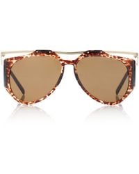 Saint Laurent - Amelia Aviator Metal Sunglasses - Lyst