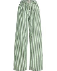 Comme Si - La Boxer Alta Striped Cotton-poplin Pants - Lyst