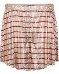 Rabanne - Striped Metallic Mesh Shorts - Lyst