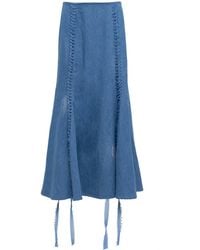 スカート GABRIELA HEARST Women Skirts 1249746 A090 LDB LIGHT BLUE DEN Gabriela Hearst Manni Midi Skirt 1249746.A090-LDB LIGHT BLUE