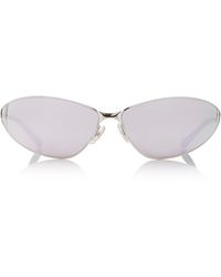 Balenciaga - Wrap-frame Cate-eye Metal Sunglasses - Lyst