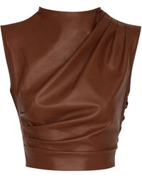 ANDRES OTALORA - Recuerdame Gathered Leather Top - Lyst