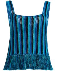 Escvdo - Misti Fringed Crocheted Cotton Tank Top - Lyst
