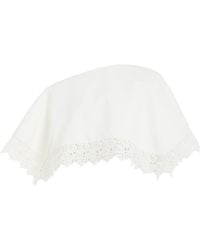 A.W.A.K.E. MODE - Cotton-Blend Lace Trim Big Collar Top - Lyst