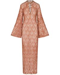 Johanna Ortiz - Wild Savannah Crocheted Cotton Maxi Tunic Dress - Lyst